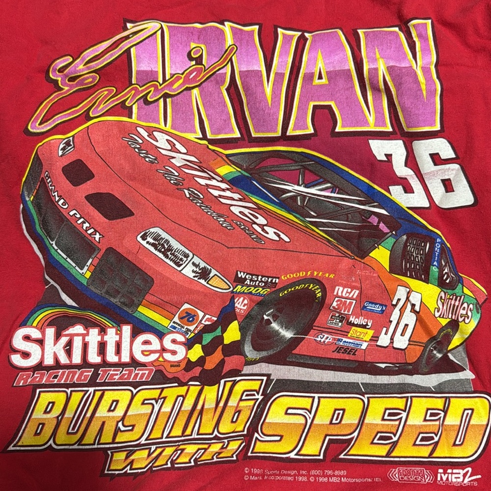 Vintage Ernie Irvan Skittles Race T-Shirt